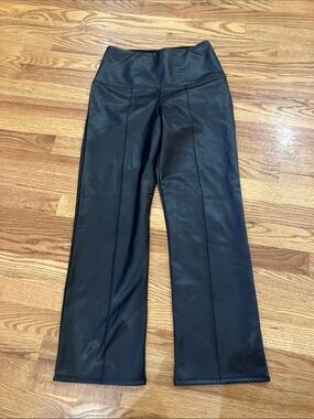 Joie Black Wide-Leg Faux Leather Pants Sz S EUC